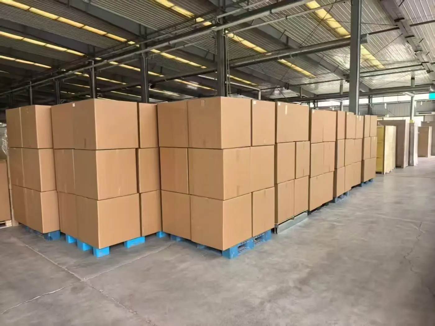FLCM packed excavator parts ready for order handling